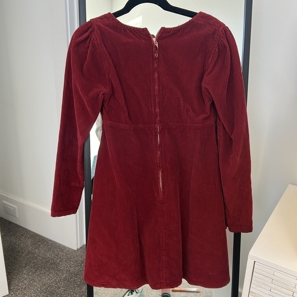 ASOS Corduroy Smock Mini Dress in Red - Picture 9 of 9